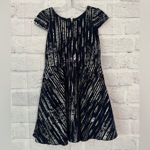 Zoe Ltd Navy Blue Gold Silver Dress Girls Size 8